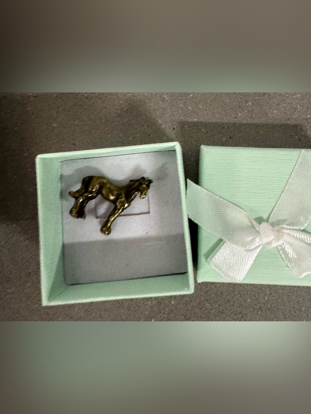 Anthropologie miniature brass horse figurine